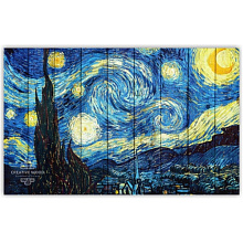 Квадратные декоративные панно Creative Wood ART Звездная ночь - Ван Гог